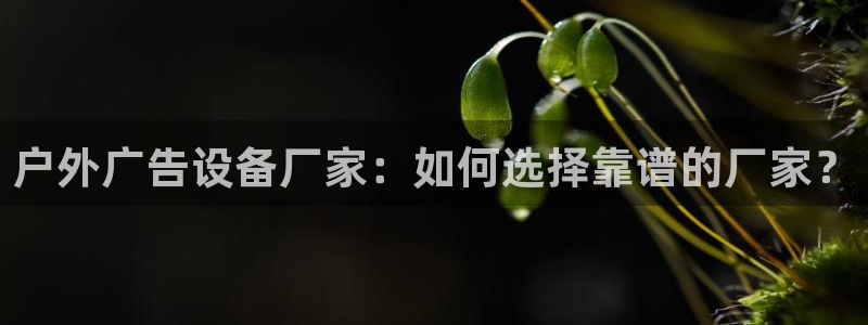 杏宇平台开户：户外广告设备厂家：如何选择靠谱的厂家？