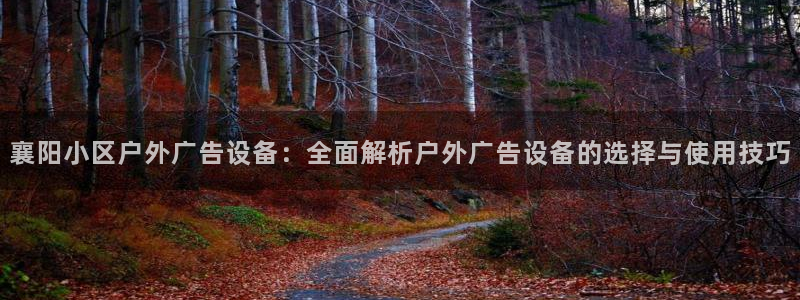 杏宇平台代理多少钱：襄阳小区户外广告设备：全面解析户外广告设备的选择与使用技巧