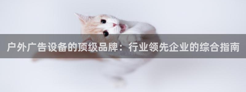 杏宇平台总代理电话：户外广告设备的顶级品牌：行业领先企业的综合指南