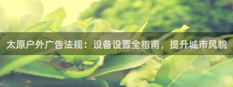 杏宇平台招商：太原户外广告法规：设备设置全指南，提升城市风貌
