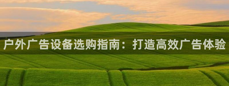 杏宇平台代理：户外广告设备选购指南：打造高效广告体验
