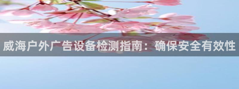 杏宇平台登陆：威海户外广告设备检测指南：确保安全有效性