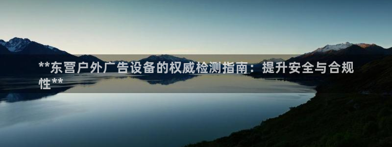 杏宇平台代理怎么样：**东营户外广告设备的权威检测指南：提升安全与合规
性**
