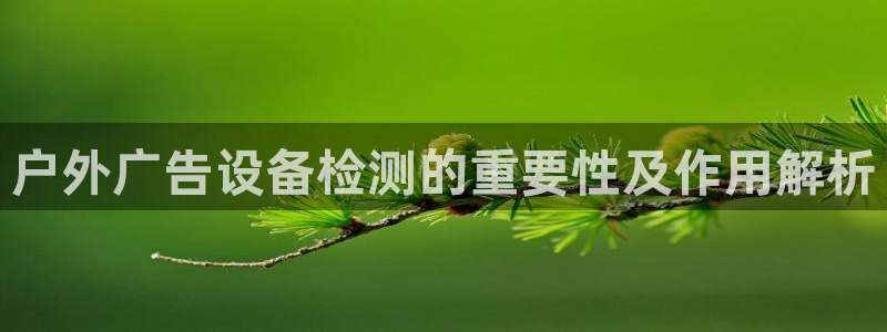 杏宇官方平台官网下载：户外广告设备检测的重要性及作用解析