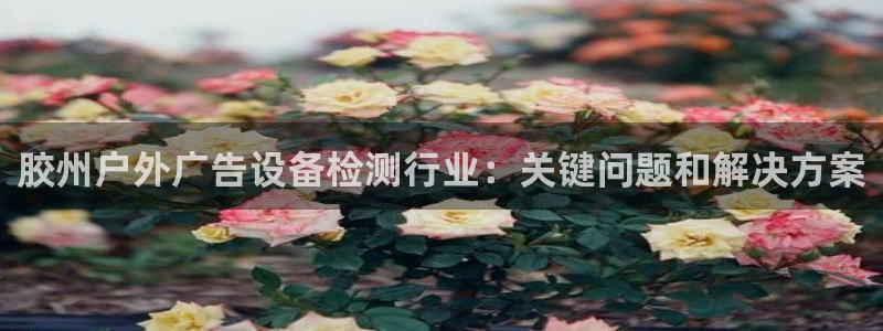 杏宇平台代理多少钱一个：胶州户外广告设备检测行业：关键问题和解决方案
