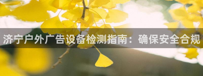 杏宇平台代理多少钱一个月：济宁户外广告设备检测指南：确保安全合规