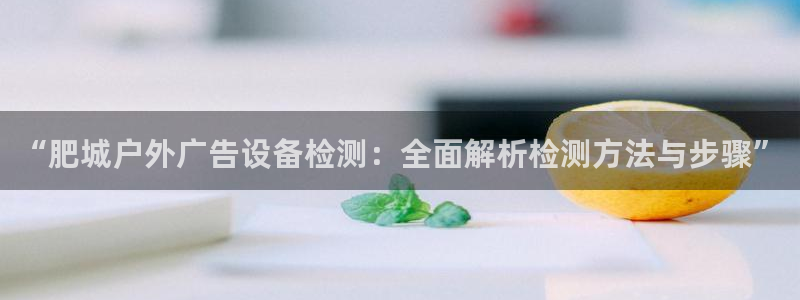 杏宇平台客服：“肥城户外广告设备检测：全面解析检测方法与步骤”